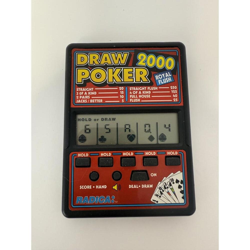 Radica Draw Poker 2000 Handheld Electronic Game 510 Works Portable